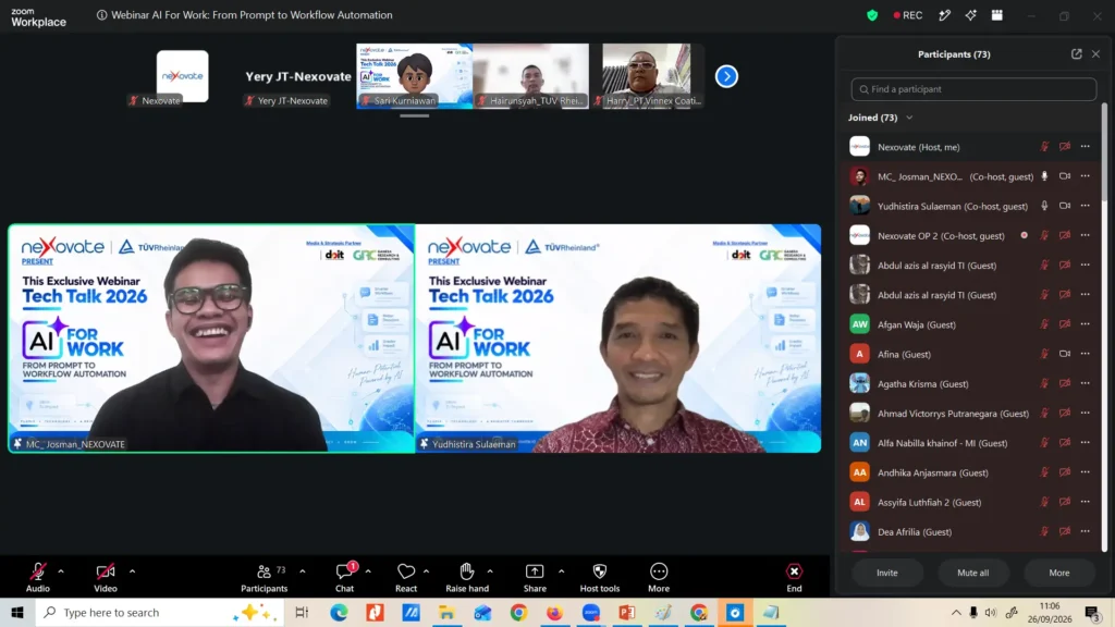 Webinar Nexovate AI for Work From Prompt to Workflow 26 September 2026